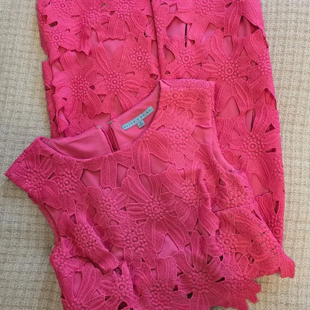 BRAND NEW Antonio Melani Pink Lace Dress Size 0 NWOT - Picture 6 of 6